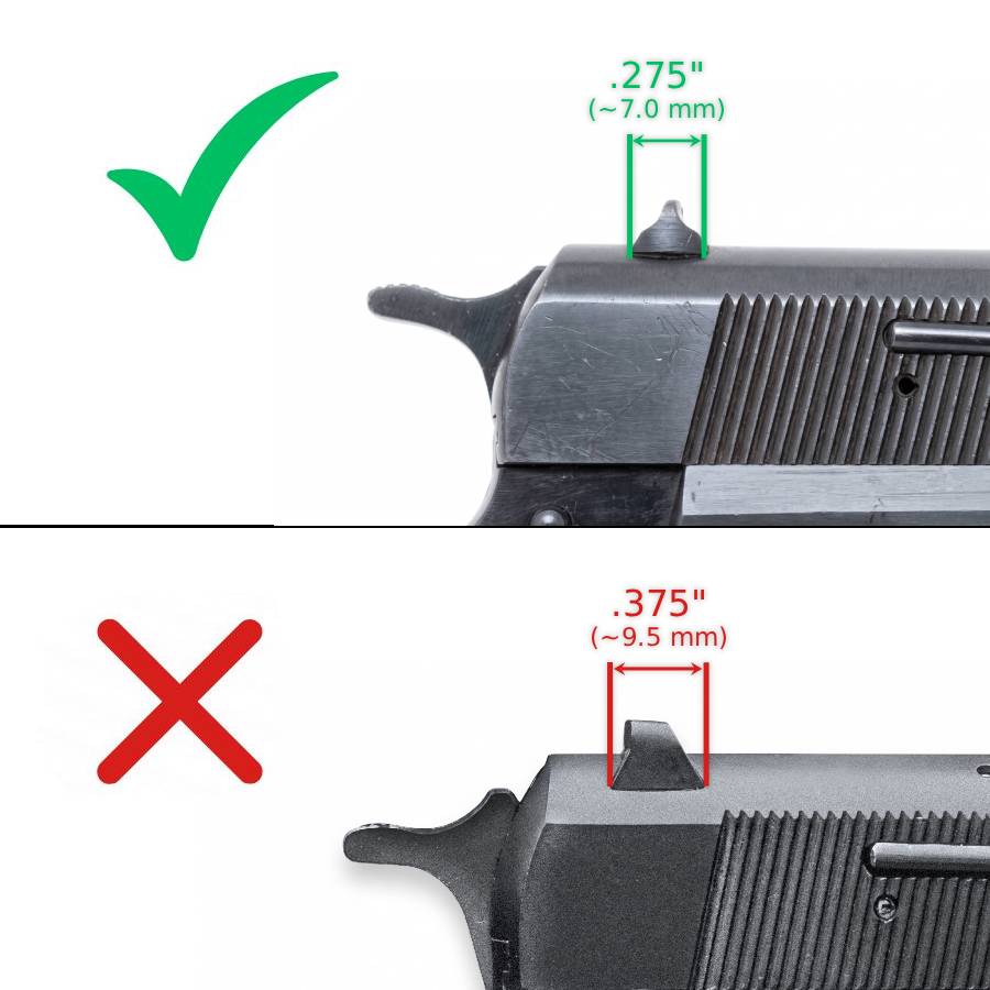 Browning Hi-Power Vigilante verstellbare Kimme | weiße Punkte - Ubitzu