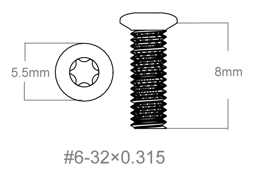 Schraubensatz 3Stk. | 6-32x0.315’’ [T10] - Ubitzu
