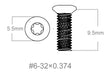 Set of screws 3pcs | 6-32x0.374’’ [T10] - Ubitzu